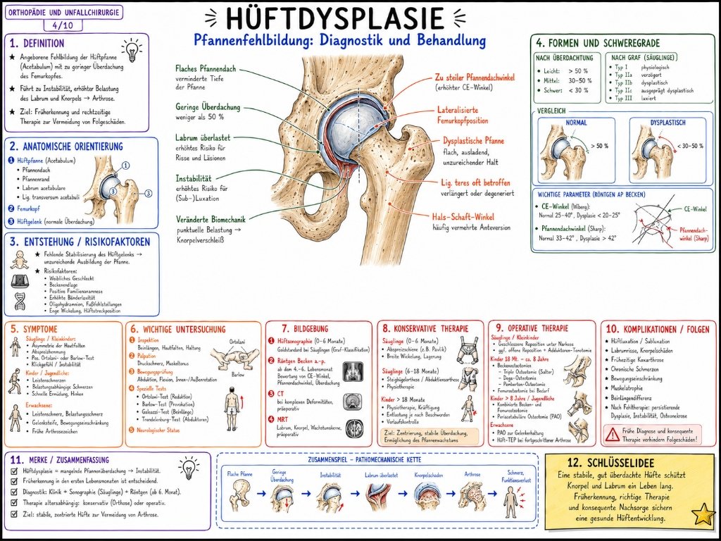 Hüftdysplasie: Pfannenfehlbildung, Diagnostik und Behandlung