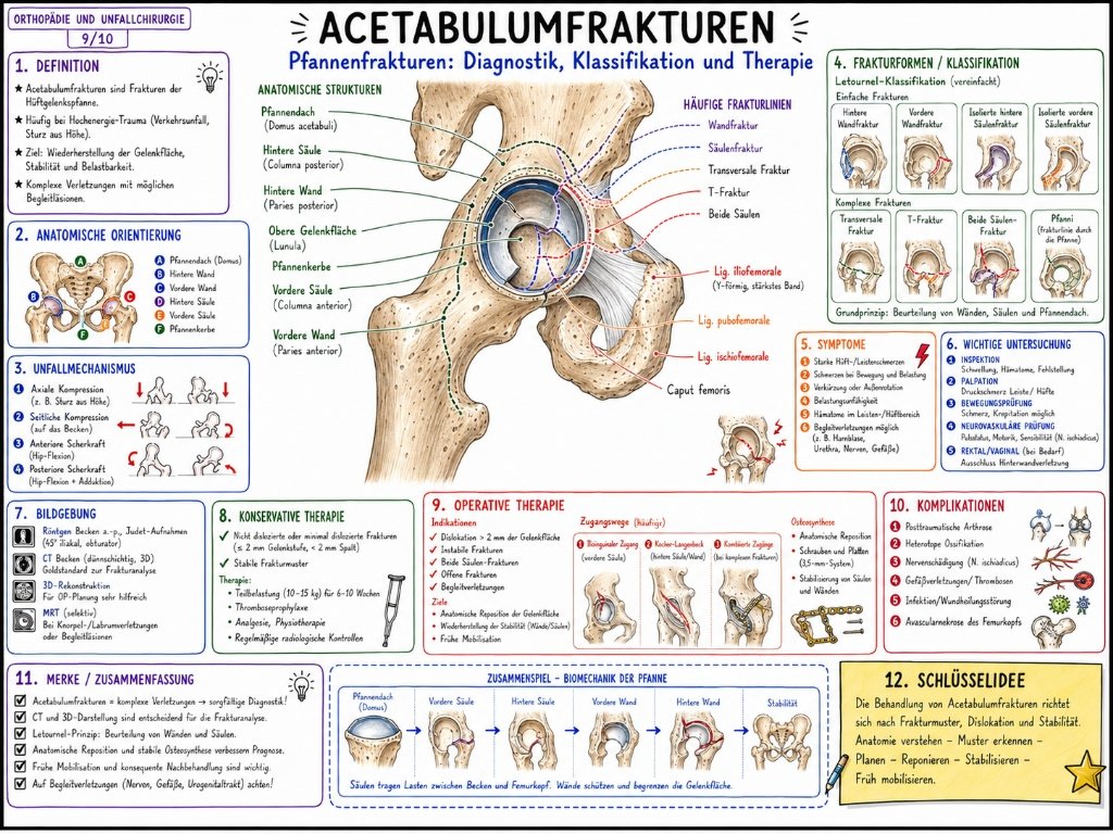 Acetabulumfrakturen: Pfannenfrakturen, Diagnostik, Klassifikation und Therapie