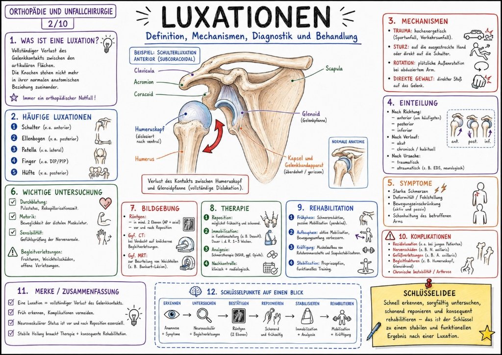 Luxationen: Definition, Mechanismen, Diagnostik und Behandlung