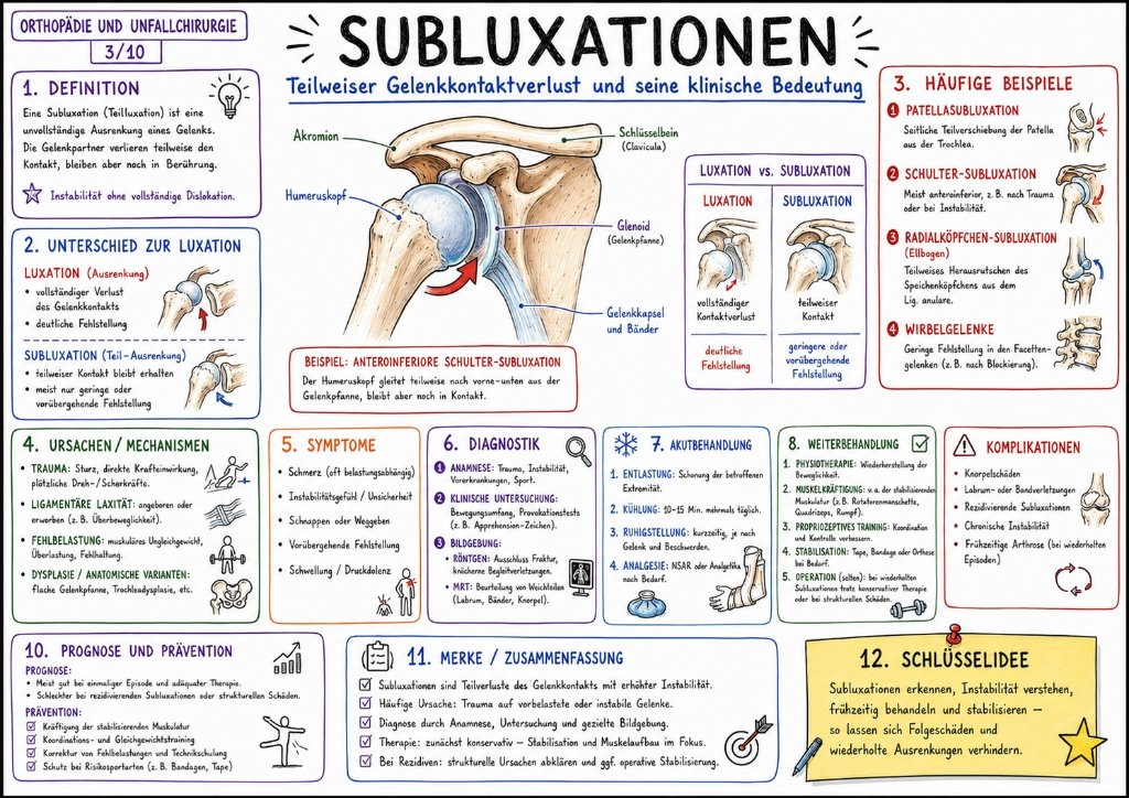 Subluxationen: Teilweiser Gelenkkontaktverlust und seine klinische Bedeutung