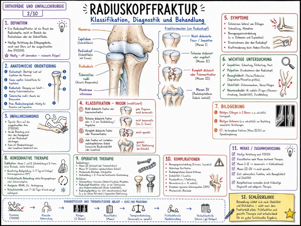 Radiuskopffraktur: Klassifikation, Diagnostik und Behandlung